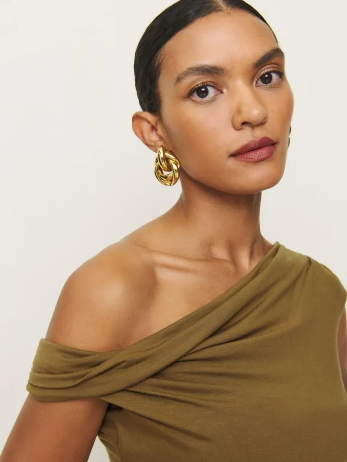 The Reformation Jamen Knit Dress Bronze 8211 ClothingWeddings