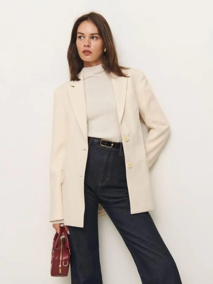 The Reformation James Relaxed Blazer Horchata 8211 Clothing