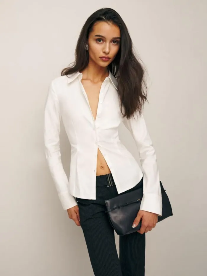 The Reformation Jodie Shirt White 8211 Clothing