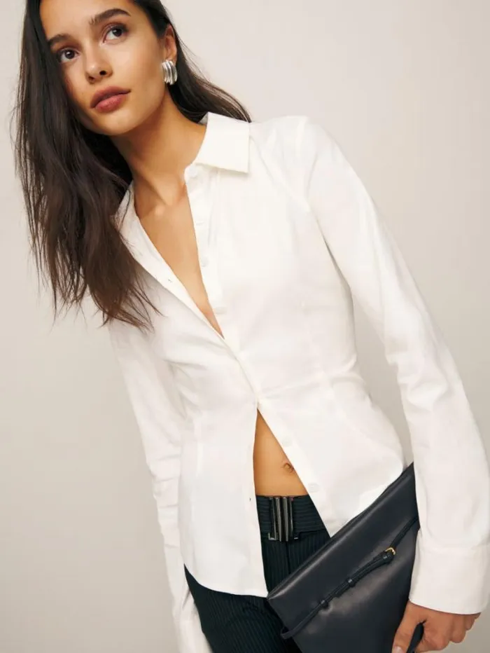 The Reformation Jodie Shirt White 8211 Clothing