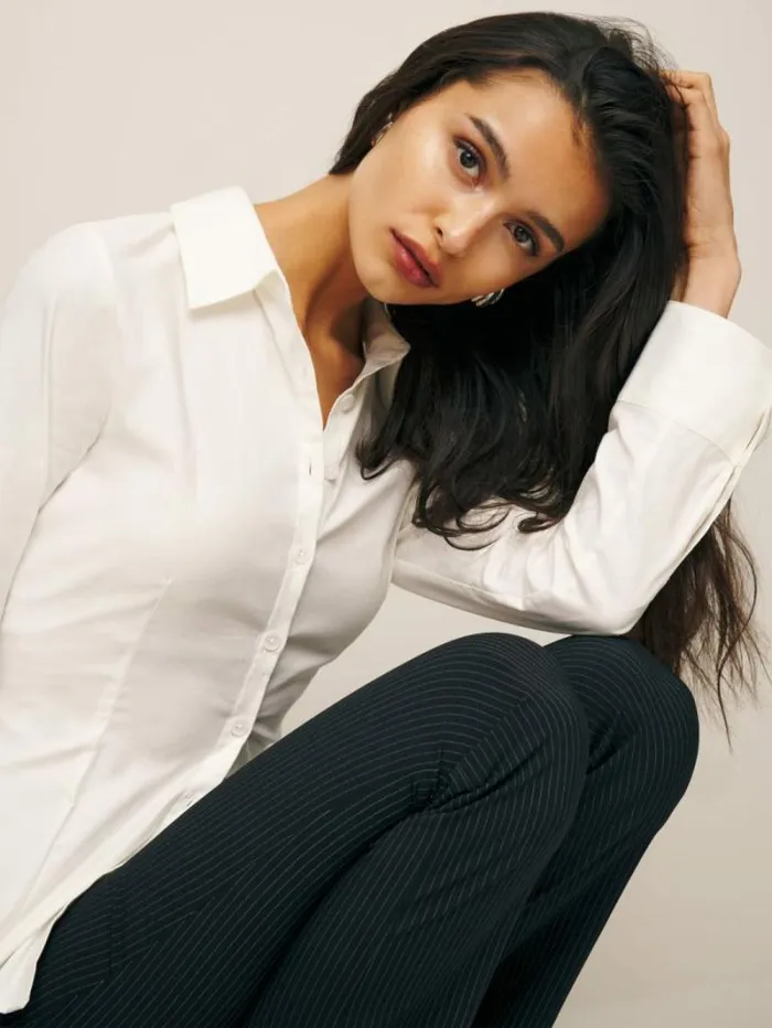 The Reformation Jodie Shirt White 8211 Clothing