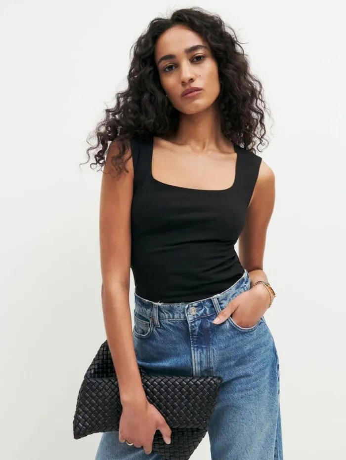 The Reformation Keegan Knit Top Black 8211 Clothing