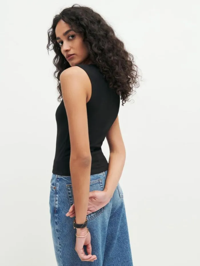 The Reformation Keegan Knit Top Black 8211 Clothing