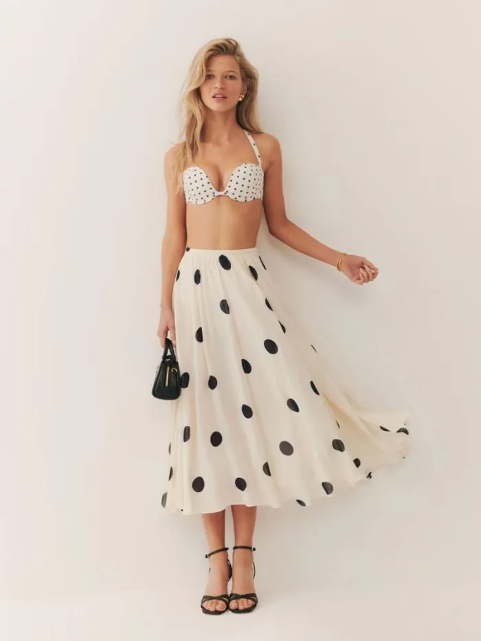 The Reformation Lago Bikini Top White Dot 8211 Clothing