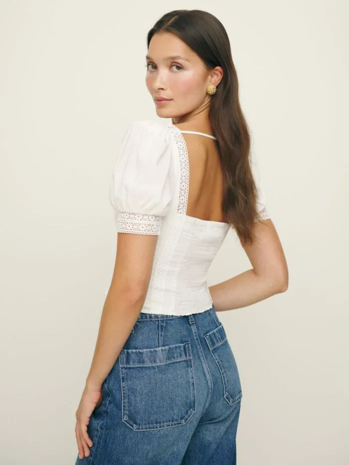 The Reformation Lavena Top White 8211 Clothing