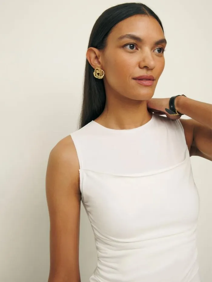 The Reformation Louise Knit Top White 8211 Clothing