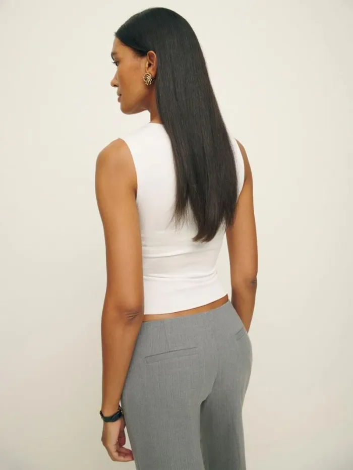 The Reformation Louise Knit Top White 8211 Clothing