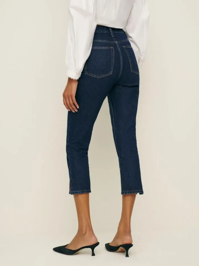 The Reformation Lucy High Rise Capri Jeans Seneca 8211 Clothing