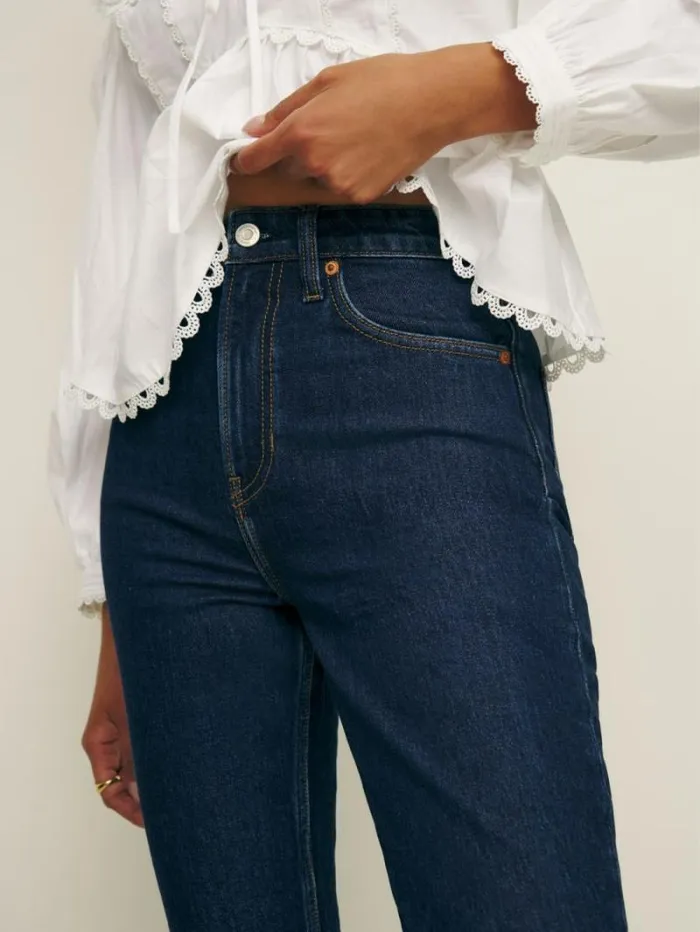 The Reformation Lucy High Rise Capri Jeans Seneca 8211 Clothing