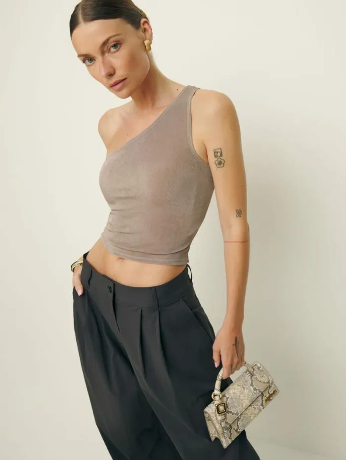 The Reformation Maddie Knit Top Taupe 8211 Clothing