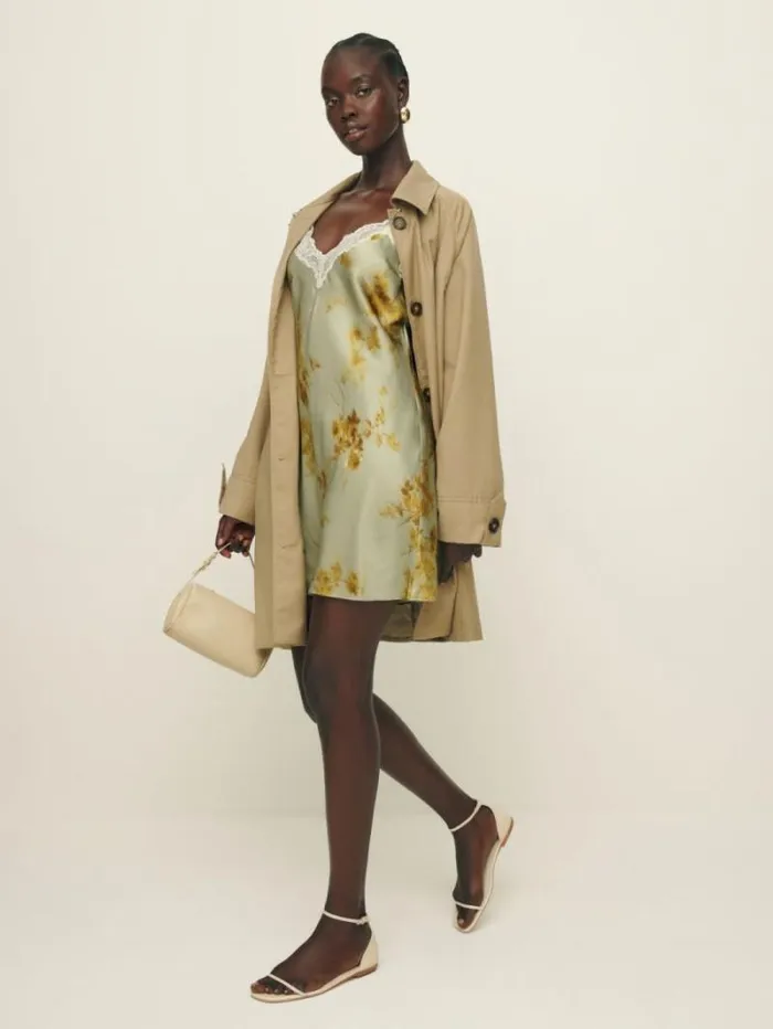 The Reformation Marina Silk Dress Golden Hour 8211 Clothing