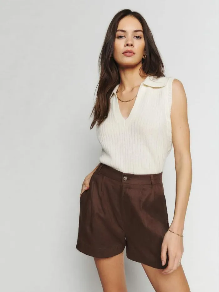 The Reformation Mason Linen Short Cafe 8211 Clothing