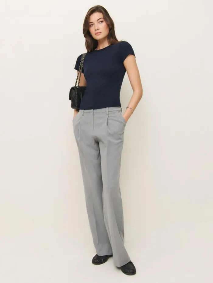 The Reformation Max Slim Tee Midnight 8211 Clothing