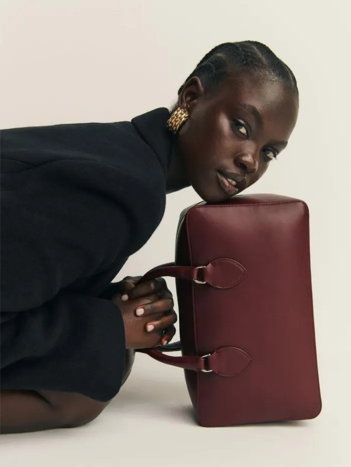 The Reformation Medium Patrizia Bag Ruby Leather 8211 Bags