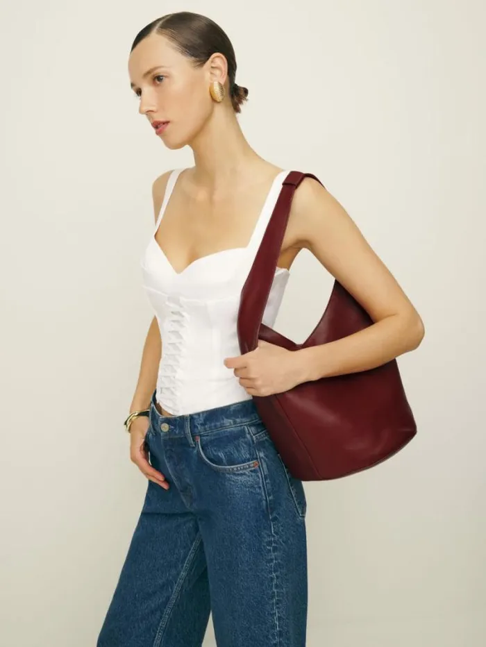 The Reformation Medium Silvana Bucket Bag Cremisi 8211 Bags