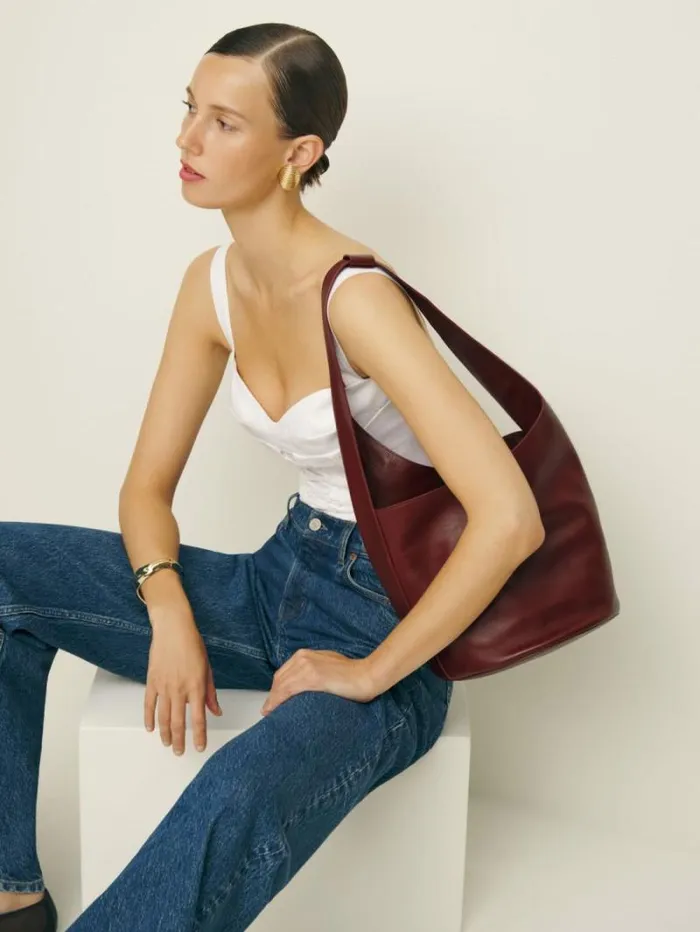 The Reformation Medium Silvana Bucket Bag Cremisi 8211 Bags