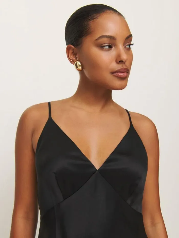 The Reformation Mickey Satin Top Black 8211 Clothing
