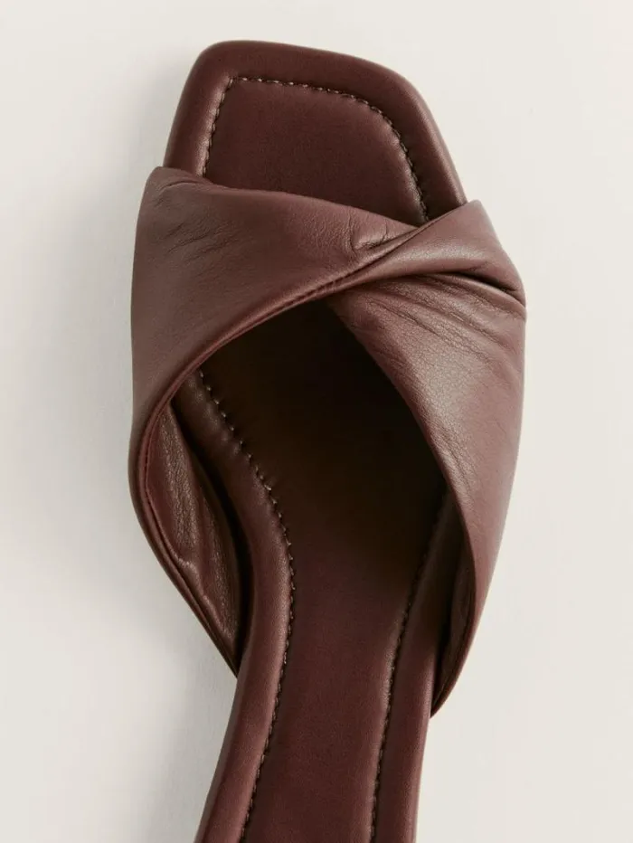 The Reformation Mikki Twist Flat Sandal Chestnut 8211 Shoes