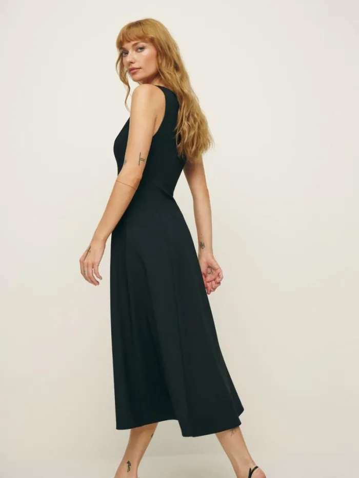 The Reformation Mikol Knit Dress Black 8211 Clothing