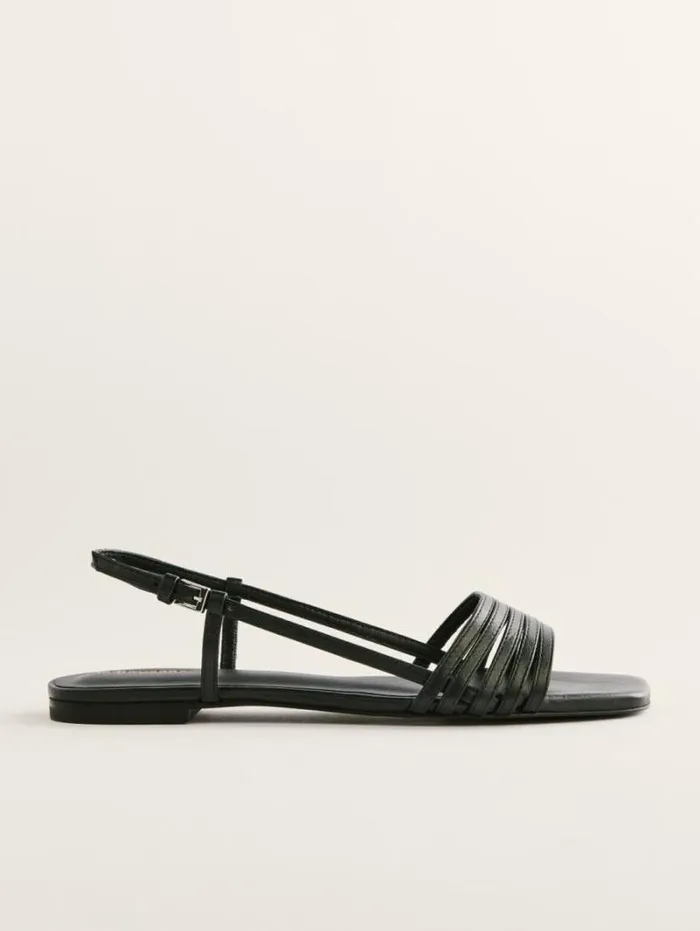 The Reformation Millie Lattice Flat Sandal Black Leather 8211 Shoes