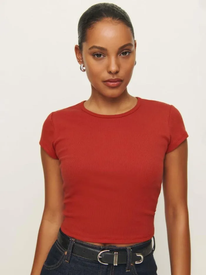 The Reformation Muse Tee Sundried Tomato 8211 Clothing