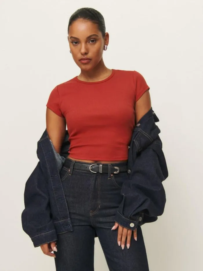 The Reformation Muse Tee Sundried Tomato 8211 Clothing