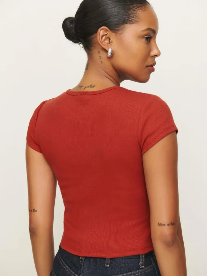 The Reformation Muse Tee Sundried Tomato 8211 Clothing