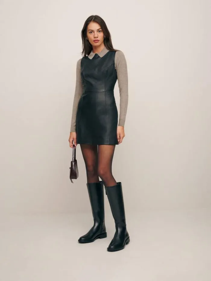 The Reformation Nancy Knee Boot Black Leather 8211 Shoes