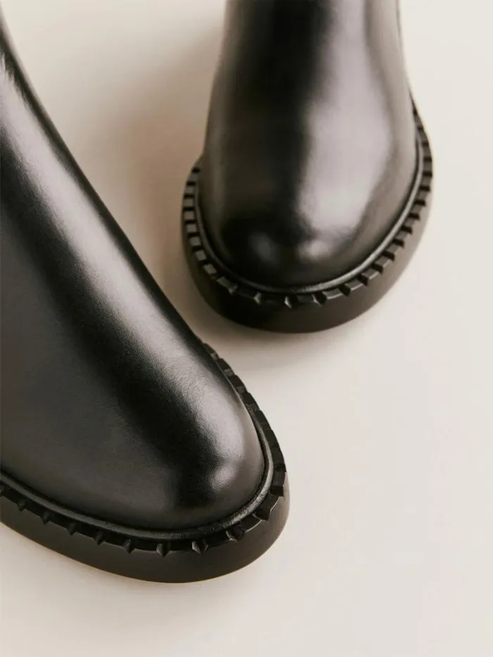 The Reformation Nancy Knee Boot Black Leather 8211 Shoes