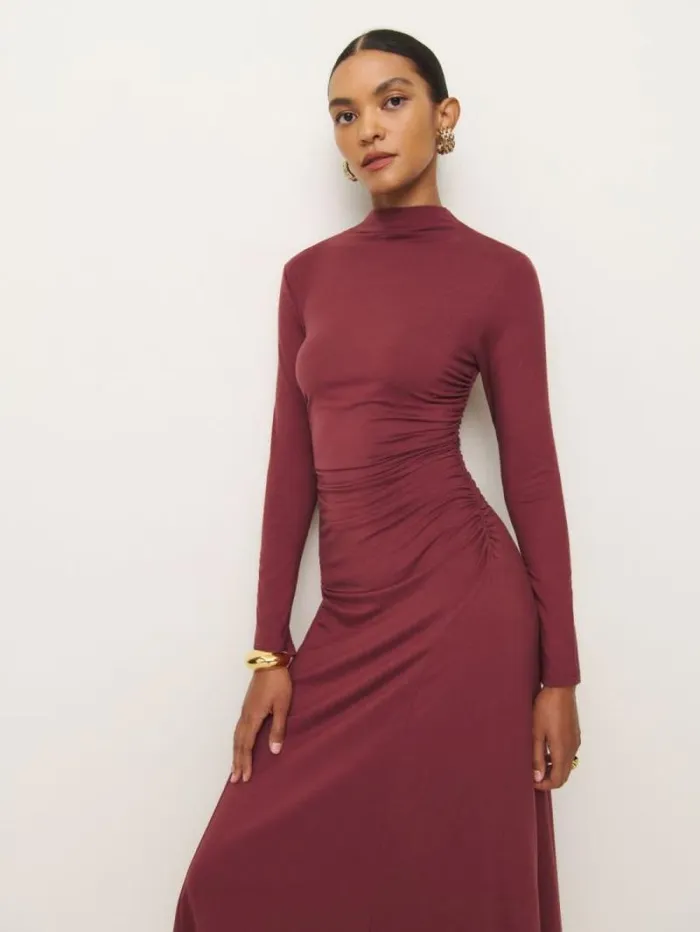 The Reformation Nemy Knit Dress Chianti 8211 Clothing