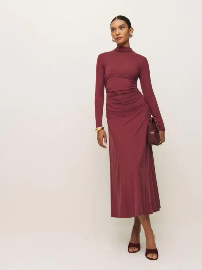 The Reformation Nemy Knit Dress Chianti 8211 Clothing