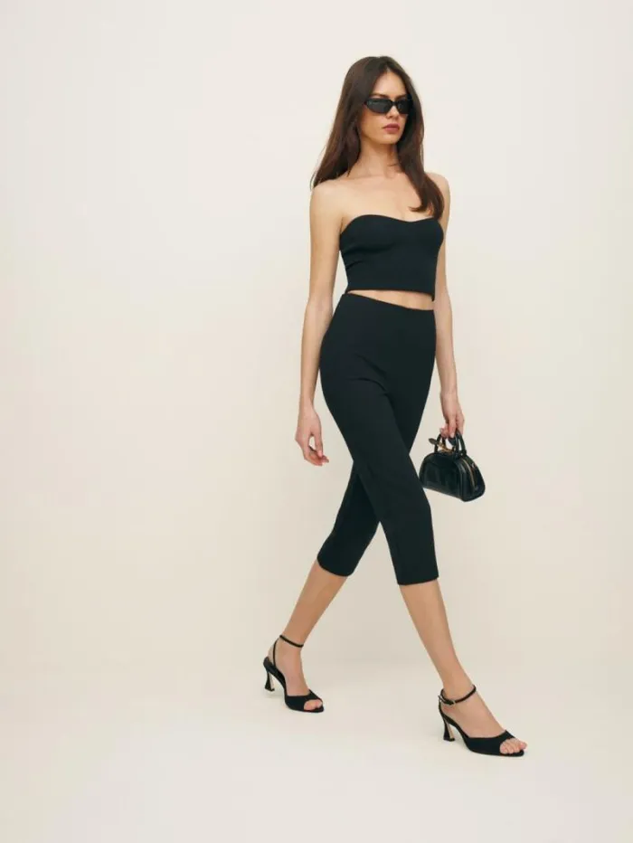 The Reformation Noa Heeled Sandal Black Suede 8211 WeddingsShoes