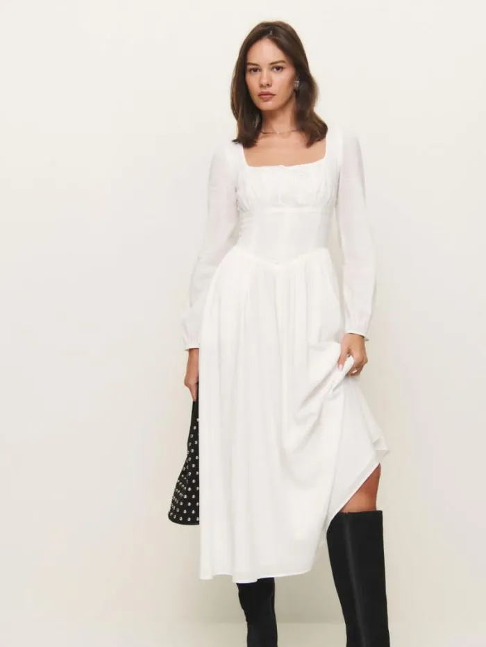 The Reformation Oria Dress Ivory 8211 Clothing