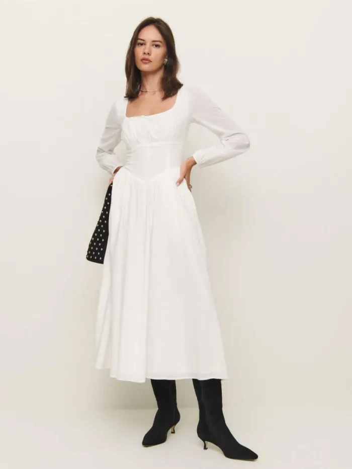 The Reformation Oria Dress Ivory 8211 Clothing