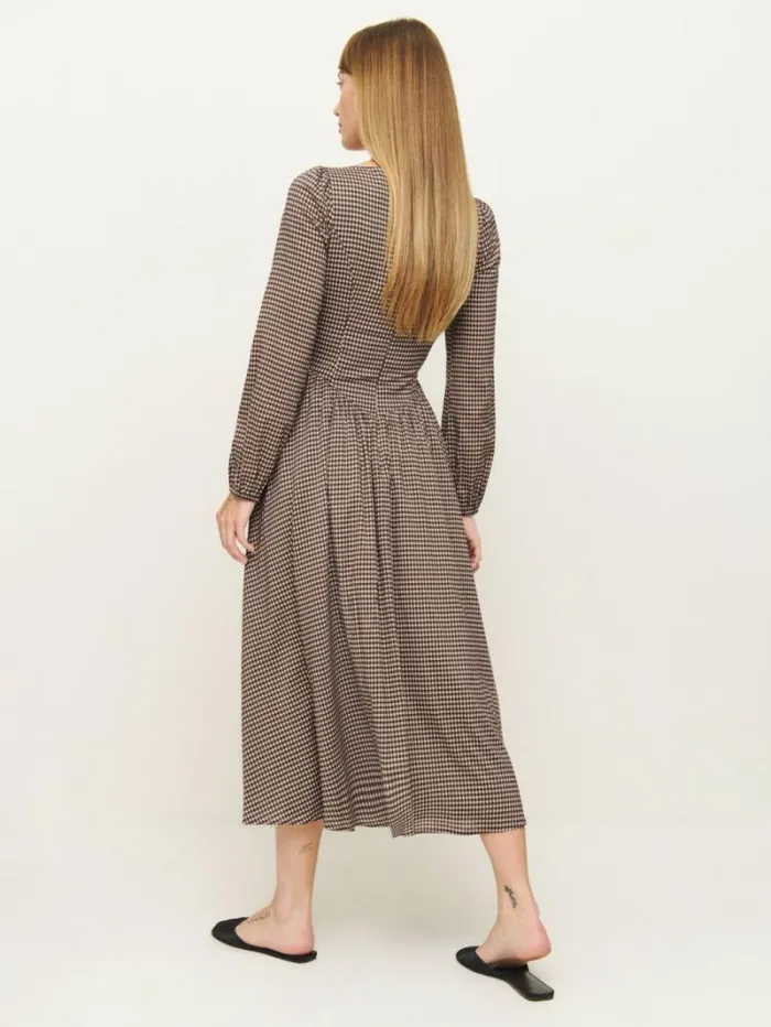 The Reformation Oria Dress Tartine Check 8211 Clothing