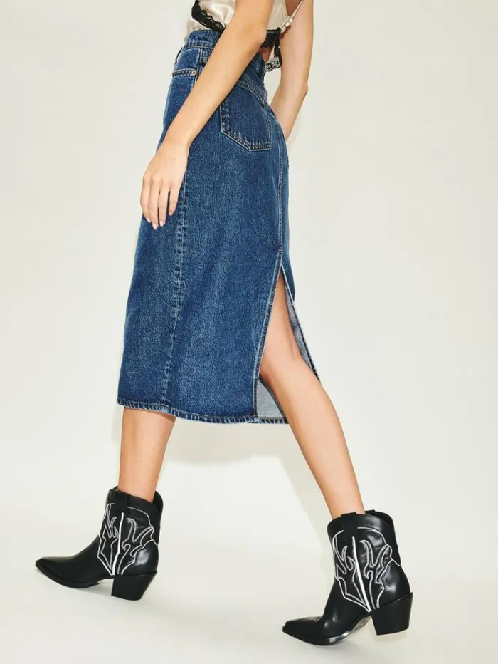 The Reformation Otto Mini Western Boot Black Ivory 8211 Shoes