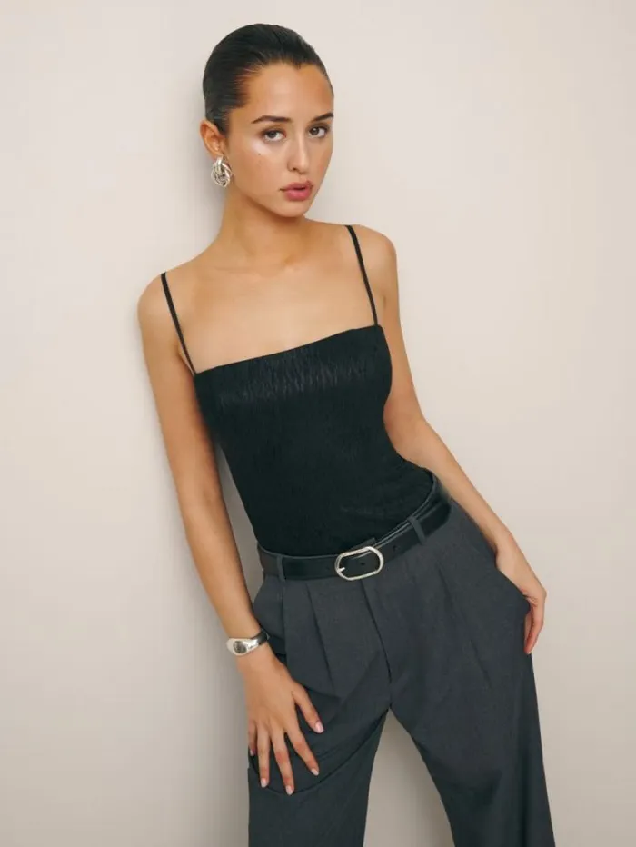 The Reformation Overland Top Metallic Black 8211 Clothing