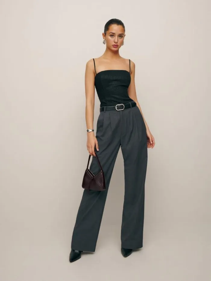 The Reformation Overland Top Metallic Black 8211 Clothing