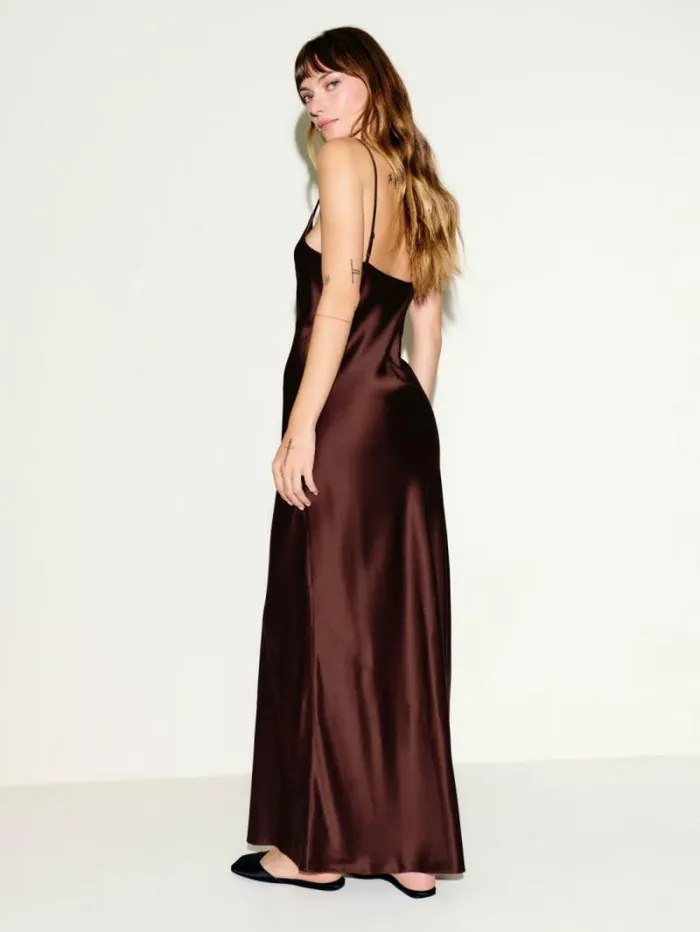The Reformation Parma Silk Dress Mahogany 8211 ClothingWeddings