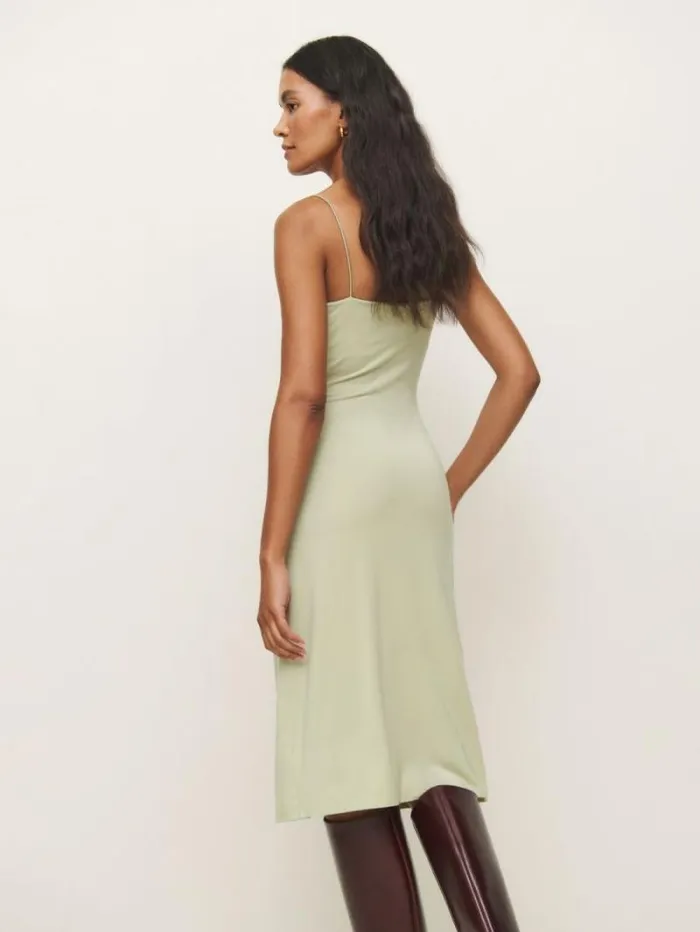 The Reformation Pavia Knit Dress Dried Herbs 8211 Clothing