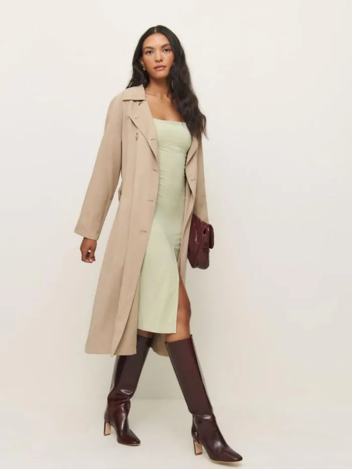 The Reformation Pavia Knit Dress Dried Herbs 8211 Clothing