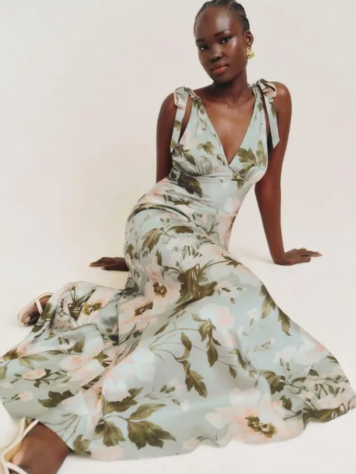 The Reformation Pernille Silk Dress Fauna 8211 Weddings