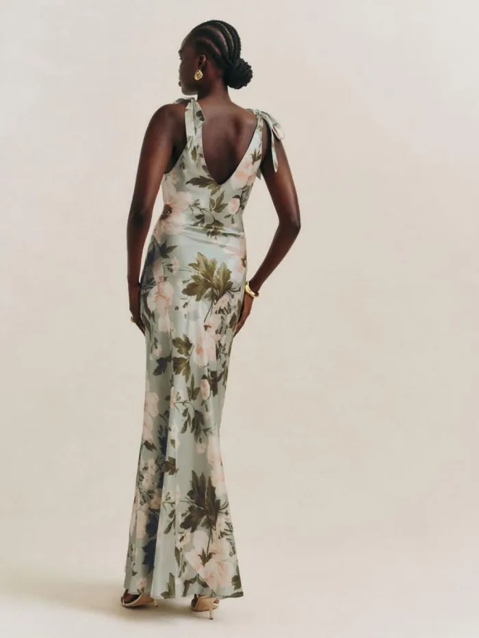 The Reformation Pernille Silk Dress Fauna 8211 Weddings