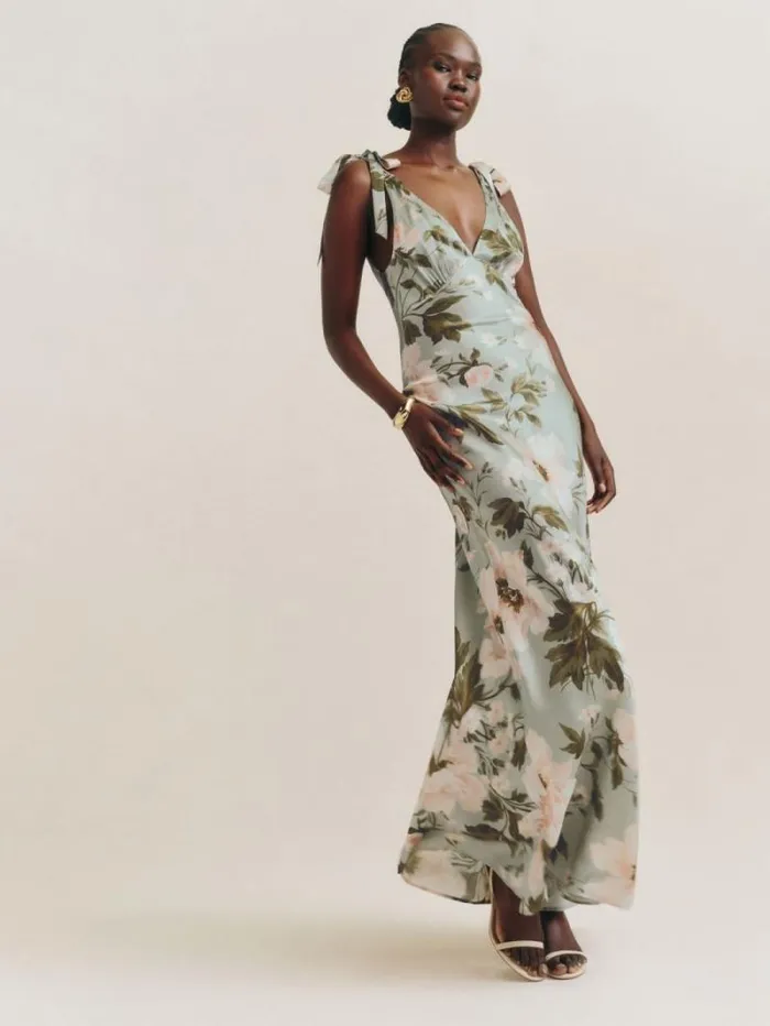 The Reformation Pernille Silk Dress Fauna 8211 Weddings