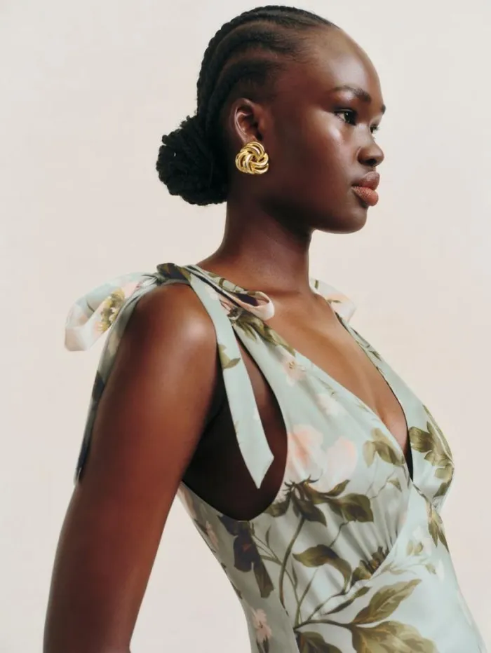 The Reformation Pernille Silk Dress Fauna 8211 Weddings
