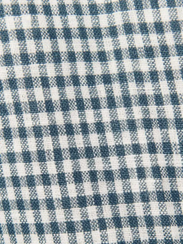 The Reformation Petites Balia Linen Dress Slate Check 8211 Clothing