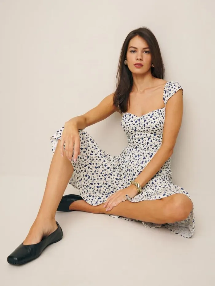 The Reformation Petites Bryson Dress Mykonos 8211 Clothing