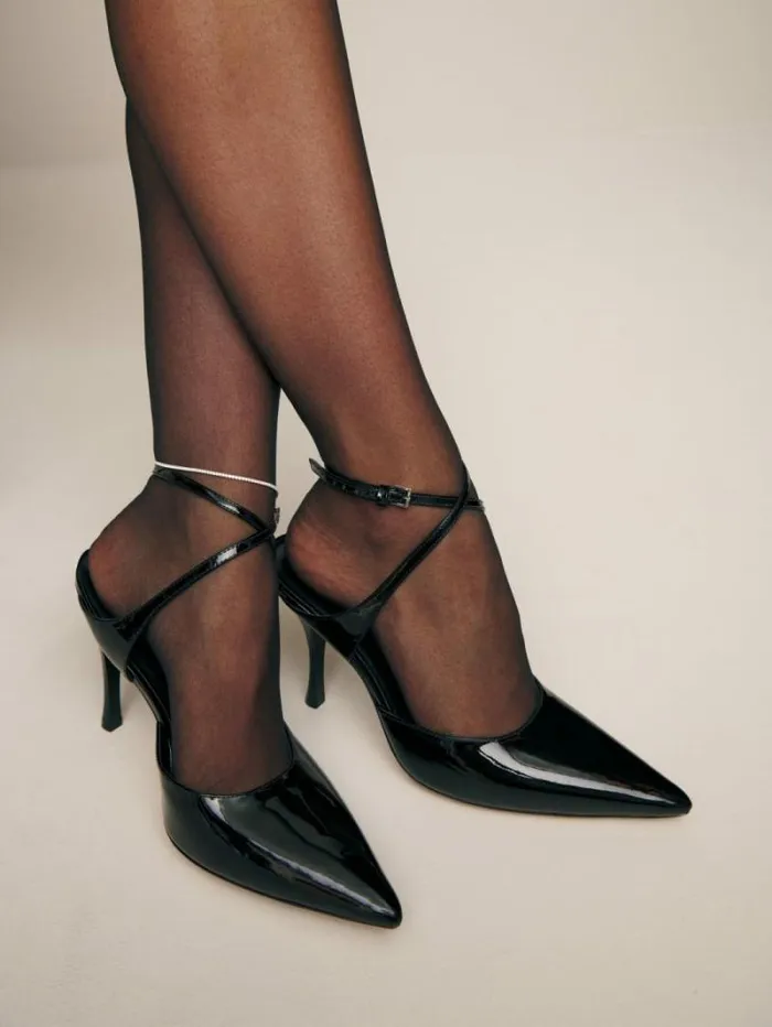 The Reformation Pippa Pump Black Patent 8211 Shoes