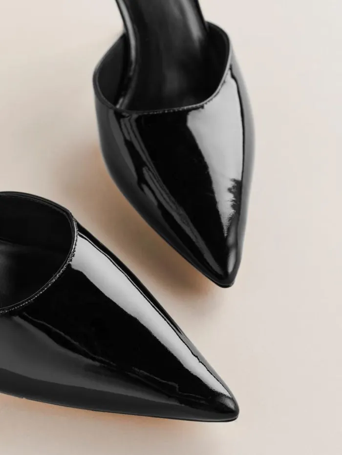 The Reformation Pippa Pump Black Patent 8211 Shoes