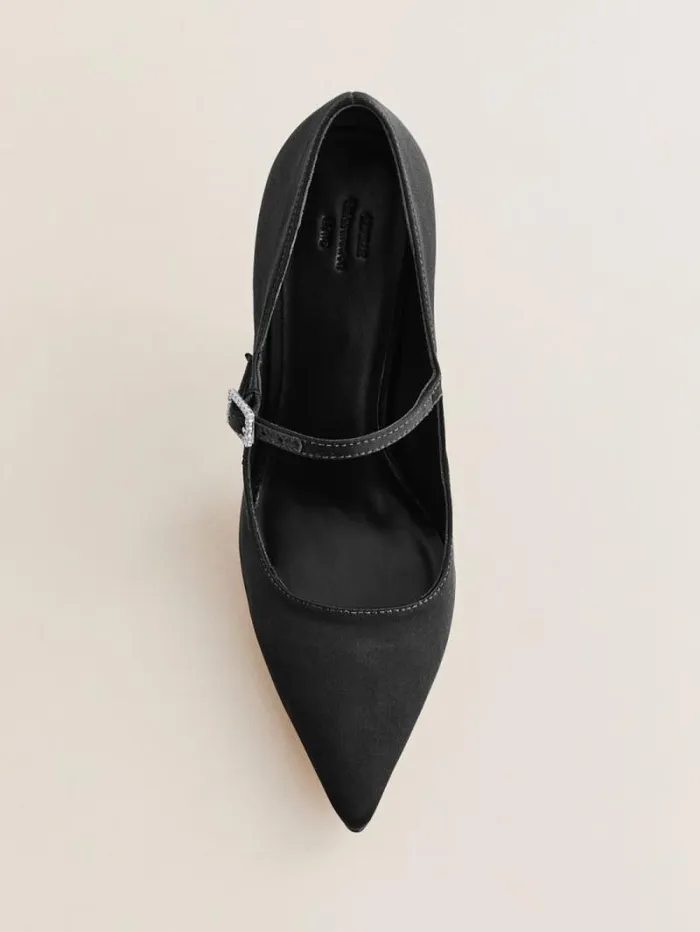 The Reformation Polly Mary Jane Pump Black Satin 8211 Shoes